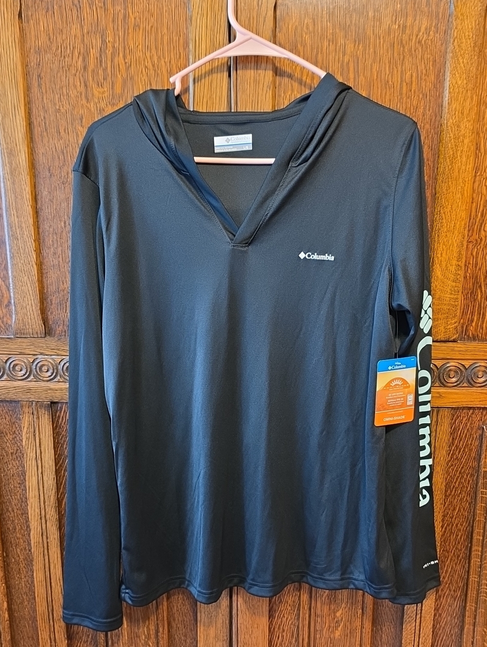 Columbia Women's Black Hooded Long-Sleeve Performance Top
